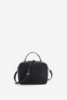 Black braided leather crossbody bag