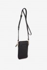 Black braided leather phone bag