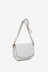 White leather large crossbody bag in black