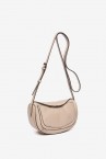 Beige leather small crossbody bag in black