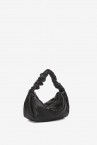 Black metallic mesh hand bag