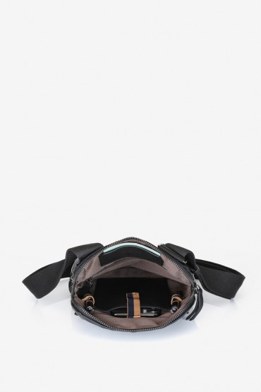 Black crossbody bag with zipper