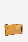 Amber nylon and leather large wallet