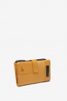 Amber medium nylon and leather wallet