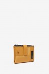 Amber nylon and leather small wallet
