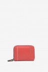Coral leather small wallet