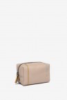 Beige leather toiletry bag