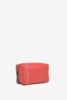 Coral leather toiletry bag