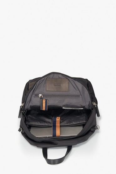 Black laptop backpack with zipper