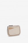 Beige leather coin purse