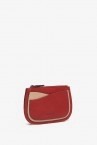 Red leather coin purse