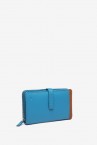 Blue leather medium wallet