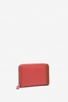 Coral small leather wallet