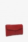 Red large leather wallet