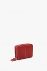 Red small leather wallet