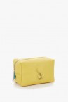 Yellow large leather toiletry bag