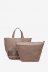 Bolso shopper trenzado en taupe