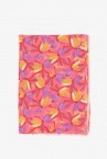 Fuchsia viscose scarf with floral print