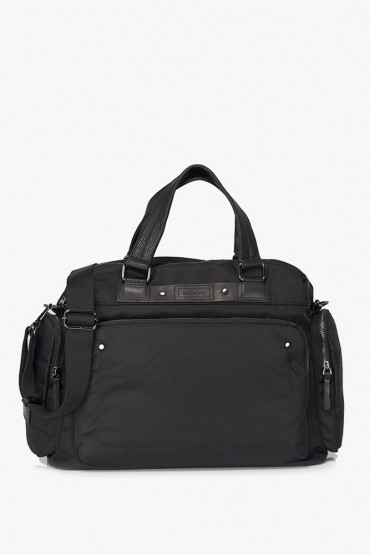 Black multi-pocket laptop bag