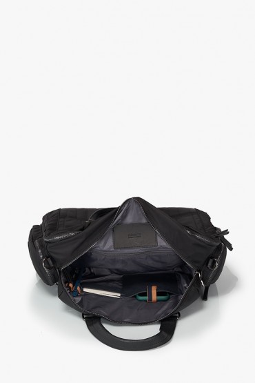 Black multi-pocket laptop bag
