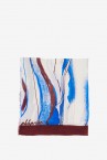Pañuelo de viscosa con estampado abstracto en azul