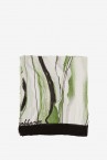 Viscose scarf with abstract print in green