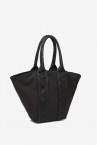 Black shopper bag in recycled materials