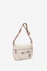 Beige crossbody bag in recycled materials
