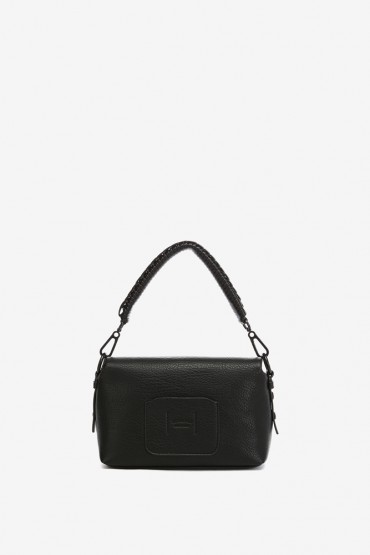 Black small handbag in recycled materials