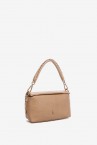 Taupe small shoulder bag in recycled materials
