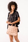 Pink braided leather shopper