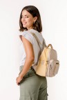 Beige backpack in recycled materials