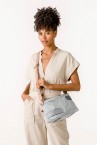Blue crossbody bag in recycled materials