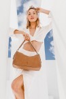 Taupe shoulderbag in recycled materials