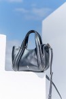 Silver leather handbag