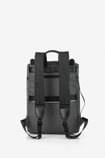 Grey multi-pocket laptop backpack
