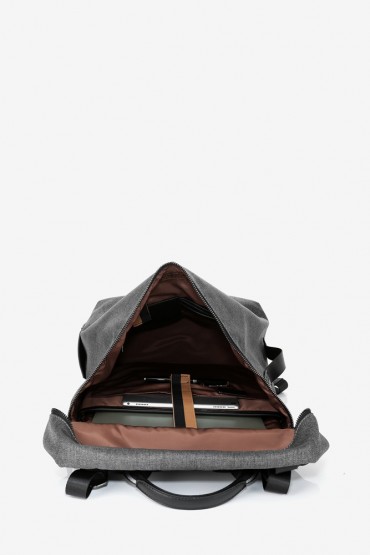 Grey multi-pocket laptop backpack
