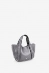 Silver leather small handbag