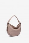 Beige leather shoulder bag