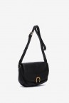 Black crossbody bag with black leather hardware