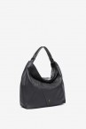 Grey leather shoulder bag