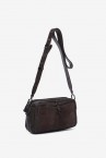 Brown split leather and suede crossbody bag