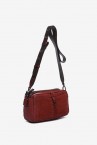 Terracotta leather and split leather crossbody bag