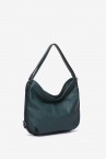 Bolso-mochila en piel verde