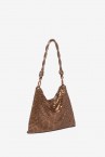 Bronze metallic mesh shoulder bag