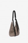 Bronze metallic mesh tassel shoulder bag