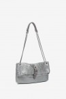 Silver metallic mesh party bag