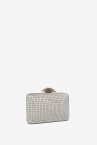 Beige velvet party clutch