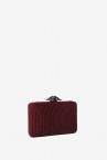 Burgundy velvet party clutch