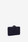 Blue velvet party clutch